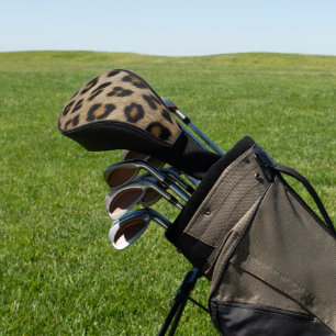 Trendy stylish leopard fur animal print pattern golf head cover