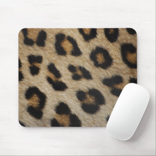 Trendy stylish leopard fur animal print pattern mouse pad