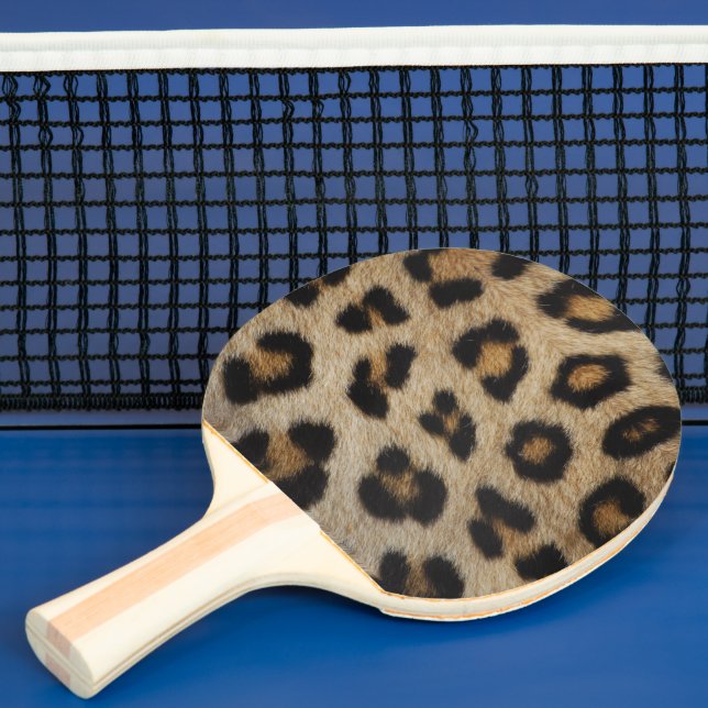 Trendy stylish leopard fur animal print pattern ping pong paddle (Insitu)