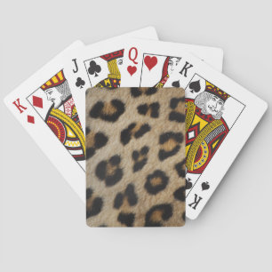 Trendy stylish leopard fur animal print pattern playing cards
