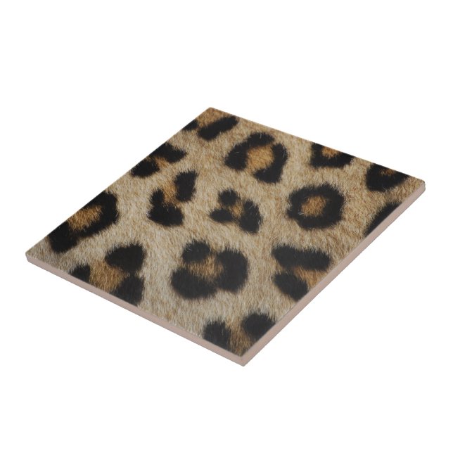Trendy stylish leopard fur print animal pattern tile (Side)