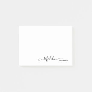 Trendy Stylish Modern Girly Script Black Post-it Notes