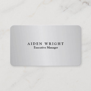 Trendy Stylish Modern Minimalist Silver Grey Business Card