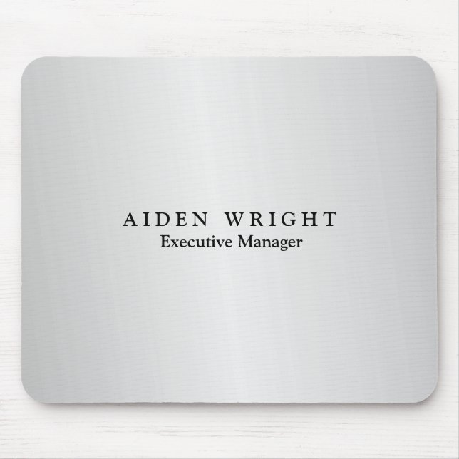Trendy Stylish Modern Minimalist Silver Grey Mouse Pad (Front)