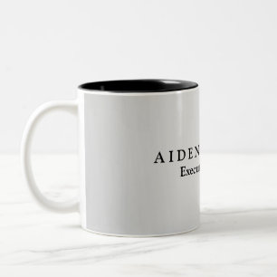Trendy Stylish Modern Minimalist Silver Grey Two-Tone Coffee Mug