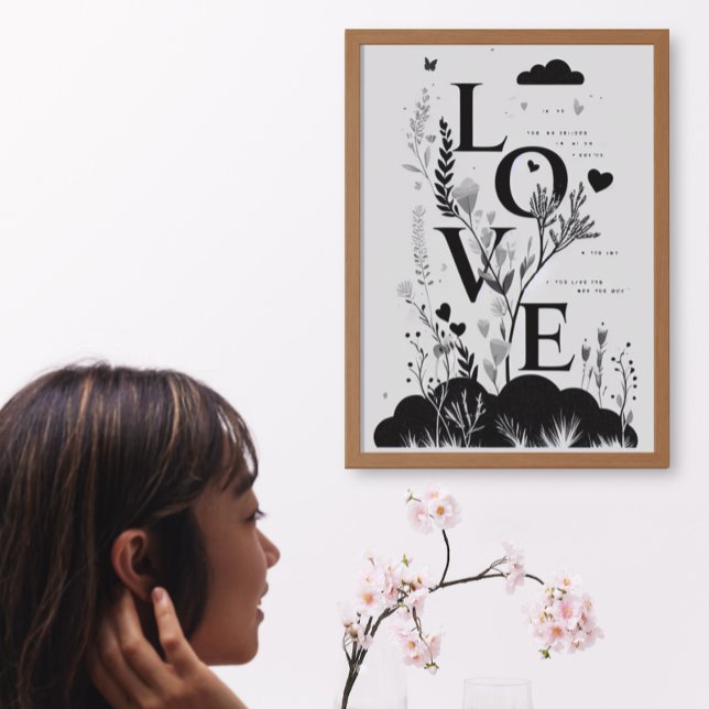 Trendy Stylish Modern Monochrome Quote love Art Poster (Creator Uploaded)