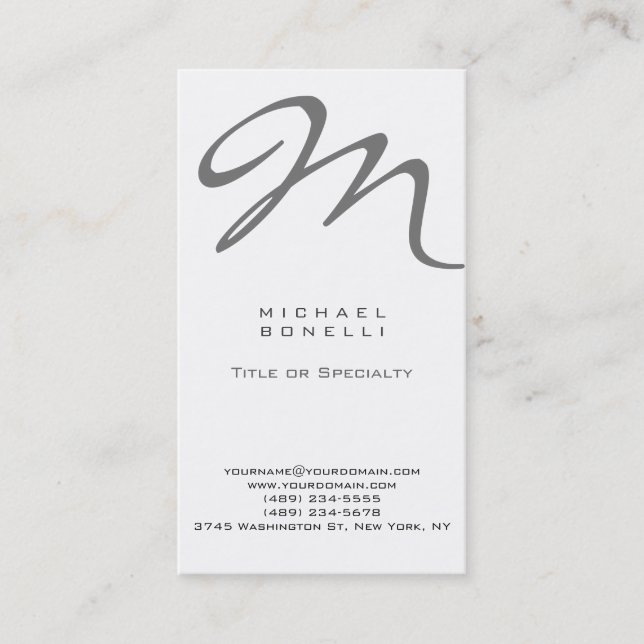 Trendy Stylish Monogram Standard Business Card (Front)