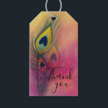 Trendy Stylish Peacock Feathers Thank You Gift Tags<br><div class="desc">Elegant decorative artistic Thank you gift tag design featuring three peacock feathers on a pastel background. You can personalise the design of the product by changing the text in the field provided. You can change font style,  size and colour by using the Customise button.</div>