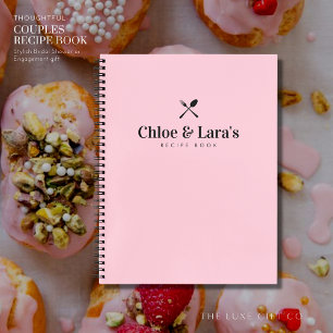 Trendy Stylish Pink Blank Custom Recipe Notebook