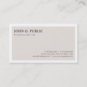 Trendy Stylish Plain Modern Minimalist Design Luxe Business Card