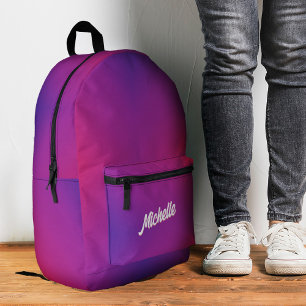 Trendy Stylish Purple Pink Back To School Printed Backpack