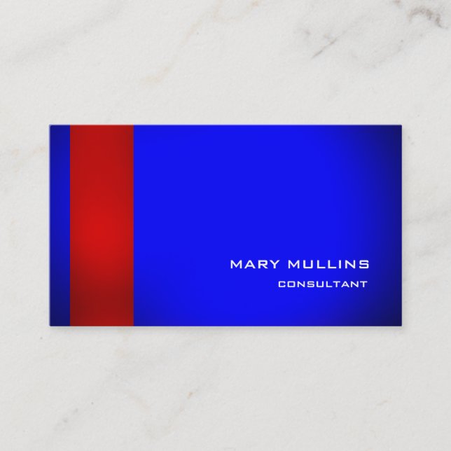 Trendy Stylish Red Blue Modern Elegant Business Card (Front)