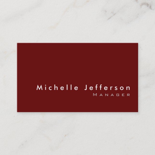 Trendy Stylish Red Chic Business Card (Front)