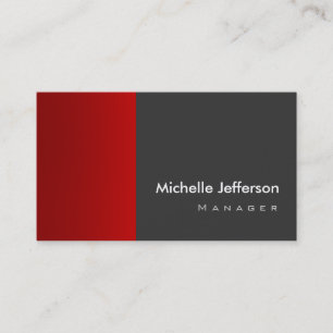Trendy Stylish Red Grey Business Card
