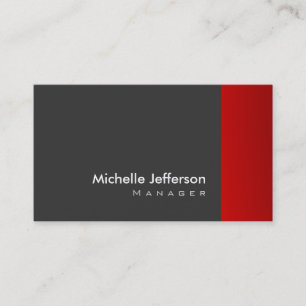 Trendy Stylish Red Grey Striped Business Card