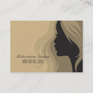 Trendy stylish silhouette salon spa business card