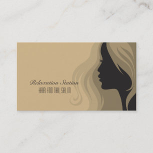 Trendy stylish silhouette salon spa business card