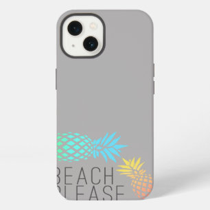 trendy summer "beach please", colourful pineapple iPhone 13 case
