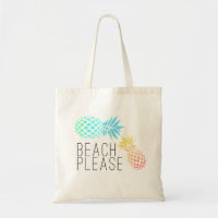 trendy summer "beach please", colourful pineapple