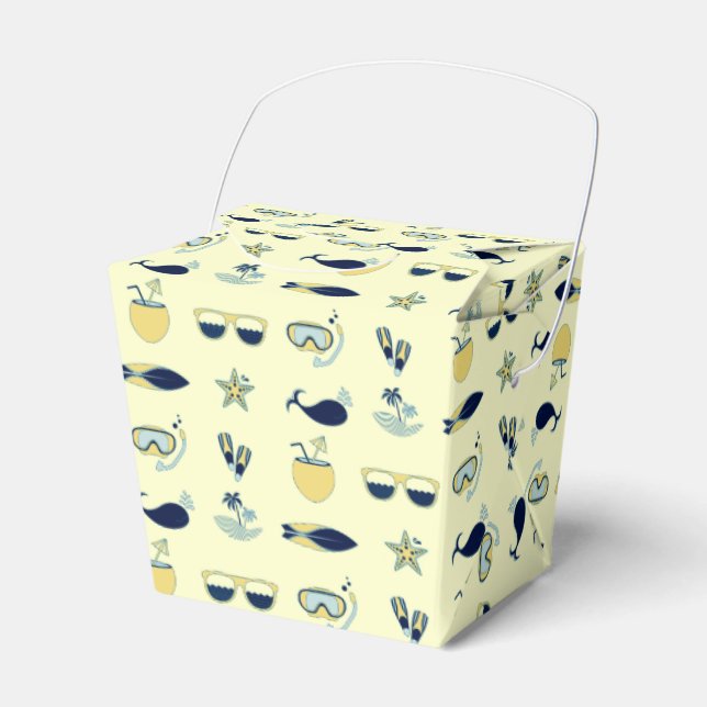 Trendy Summer Icons Pattern Favour Box (Front Side)