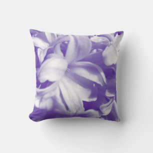Trendy summer purple and white flowers cushion