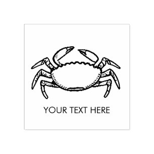 Trendy Summer Seafood Crab Nautical Personalised Rubber Stamp