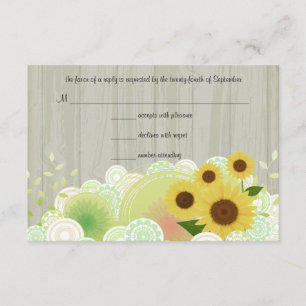Trendy Sunflowers RSVP Response Card
