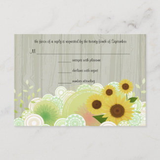Trendy Sunflowers RSVP Response Card