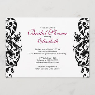 Trendy Swirl Flourish Bride Bridal Shower Invite