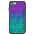 Trendy Swirly Wavy Teal and Bright PInk Abstract