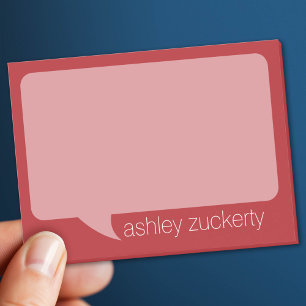 Trendy Talk Bubble with Personalised Name RED Post-it Notes