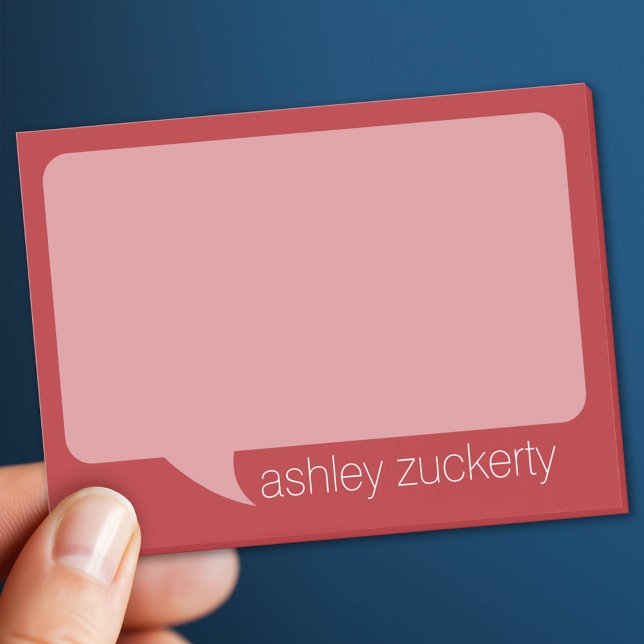 Trendy Talk Bubble with Personalised Name RED Post-it Notes (Custom Post It Note Pad)