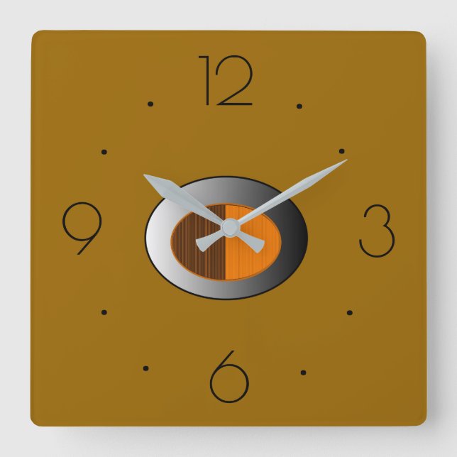 Trendy Tan with Silver centre> Kitchen Clocks (Front)