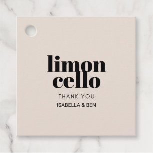 Trendy Taupe Lemon Homemade Limoncello Favour Tags