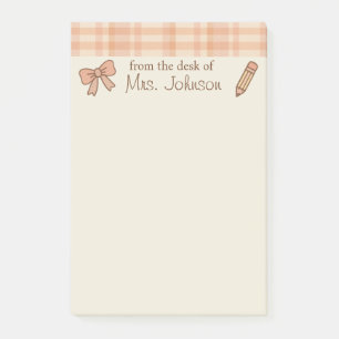 Trendy Teacher Personalized 4"x6" Post-It Notes 