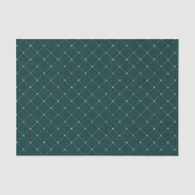 Trendy Teal and Gold Tissue Paper (Front)