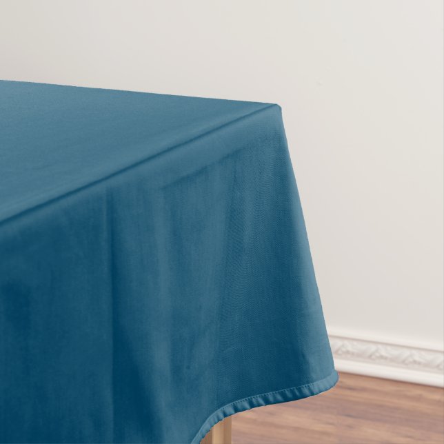 Trendy Teal Blue Solid Tablecloth (In Situ)