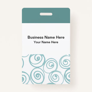 Trendy Teal Budget Name Badges ID Badge