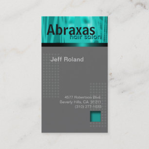 Trendy Teal Grey Business Card "Abraxas"