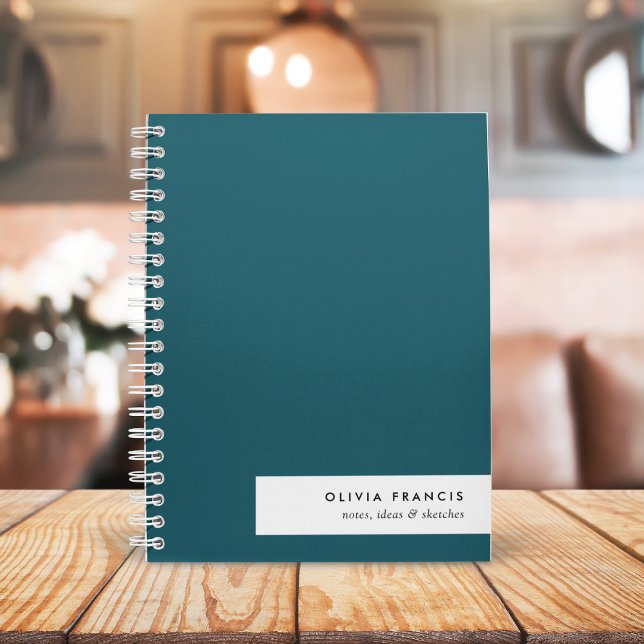 Trendy Teal Modern Minimalist Stylish Notebook (Creator Uploaded)