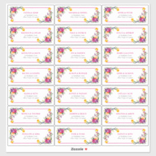 Trendy Technicolor Boho Floral Guest Address