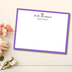 Trendy Teddy Bear Nursery Stationery Note Card