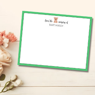 Trendy Teddy Bear Nursery Stationery Note Card