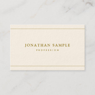 Trendy Template Elegant Gold Text Luxury Cream Business Card