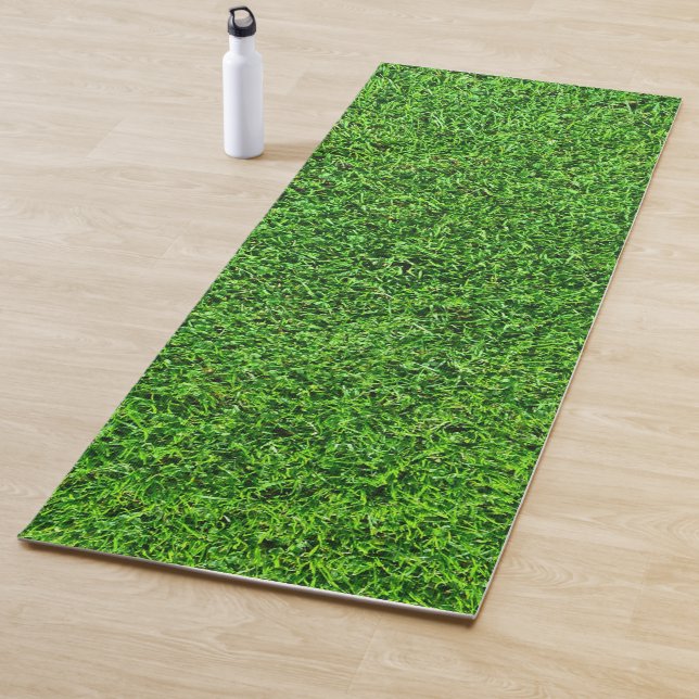 Trendy Template Nature Green Grass Field Fitness Yoga Mat (In Situ)
