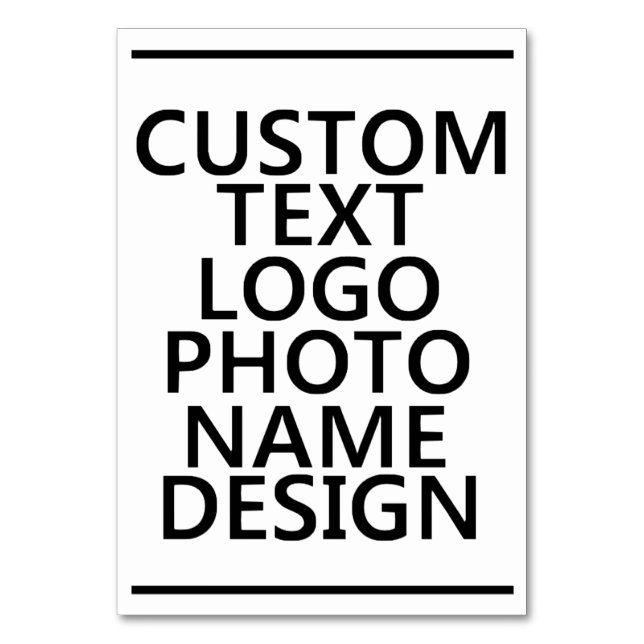 Trendy Template Upload Add Image Logo Photo Table Number (Front)
