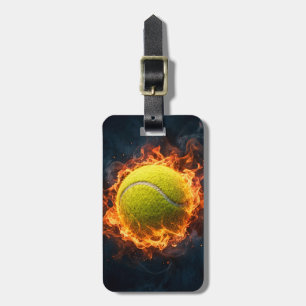 Trendy Tennis Ball on Fire Personalised      Luggage Tag