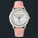 Trendy Tennis Racquet and Ball Personalised Kids  Watch<br><div class="desc">Trendy Tennis Racquet and Ball Personalised Kids Watch</div>