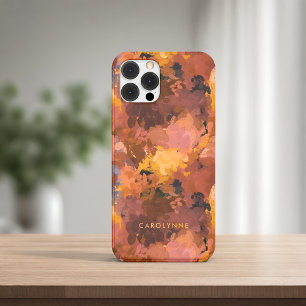 Trendy Terracotta Abstract Pattern Monogram
