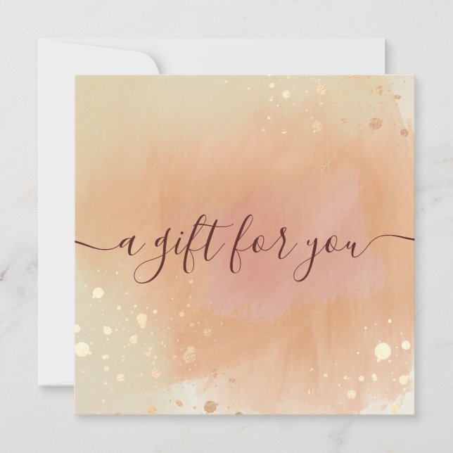 Trendy Terracotta Watercolor Gift Certificate (Front)